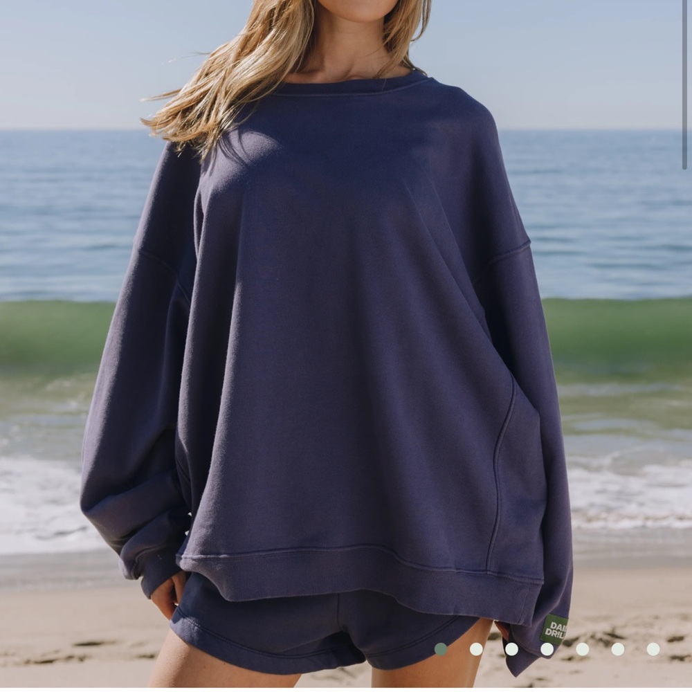 Daily Drills Unisex Oversized Crew- Navy